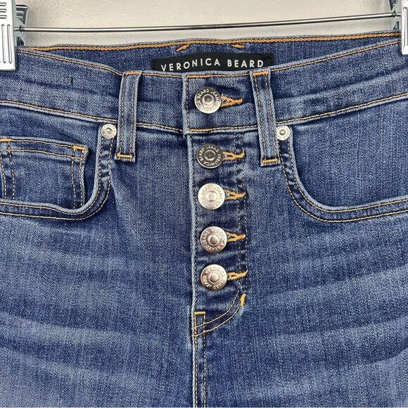 VERONICA BEARD Debbie High-Rise Skinny Jeans Button Fly Lava Stone Dark Wash 24 - Picture 15 of 16